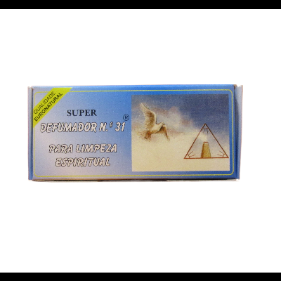 Embalagem de defumador com texto e imagens para limpeza espiritual