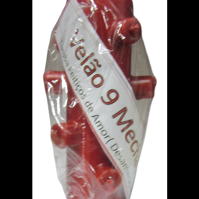 Velão vermelho número 9 embalada em plástico transparente com etiqueta