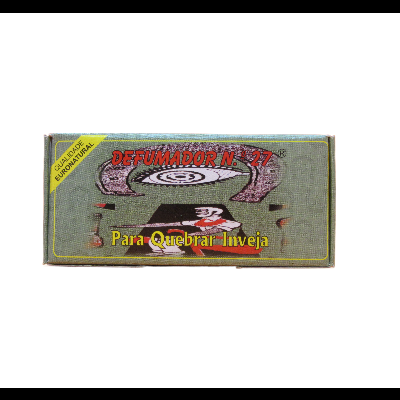 Caixa verde DEFUMADOR N.º 27 Para Quebrar Inveja com selo amarelo