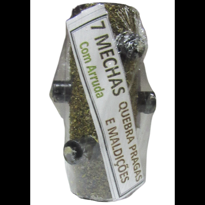 Pacote de 7 mechas com arruda com etiqueta informativa