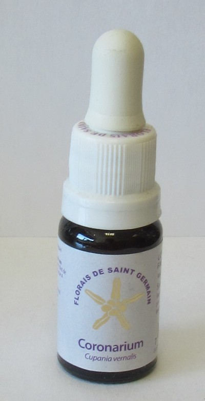 Frasco de vidro escuro com conta-gotas branco e rótulo com texto