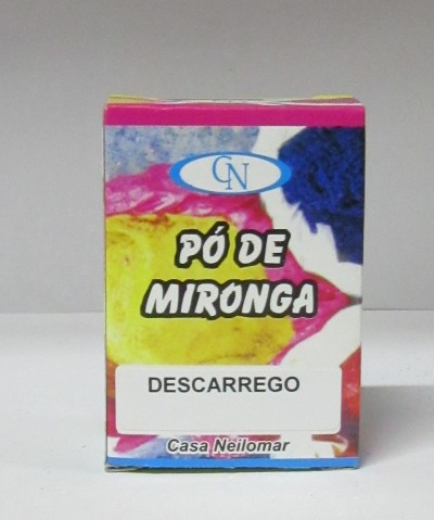 Embalagem colorida de Pó de Mironga com texto Descarrrego