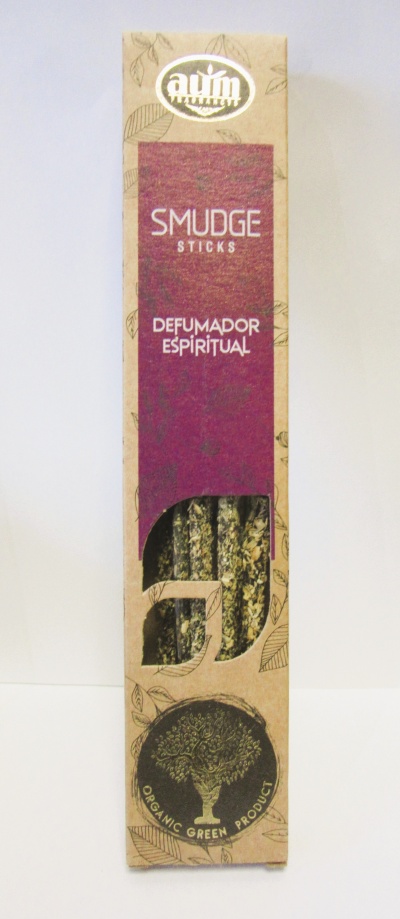 Embalagem de defumador espiritual SMUDGE STICKS com bastões visíveis e design em papel reciclado