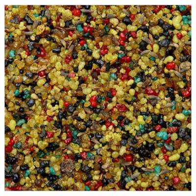 Mistura granulada colorida com vários grãos pequenos