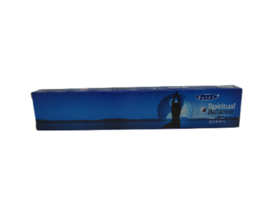 Caixa azul de incenso Spiritual Balance com figura de meditação