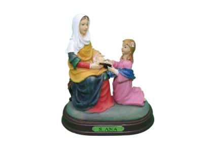 Estátua de S. Ana com criança ajoelhada