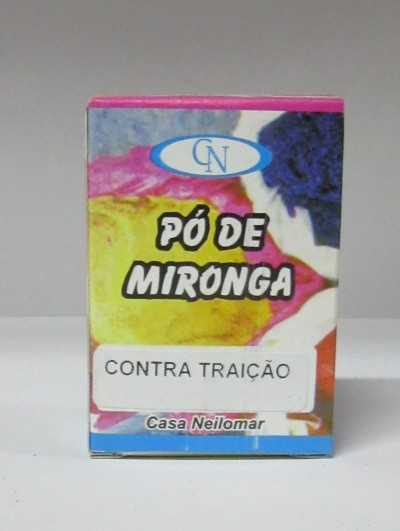 Caixa de Pó de Mironga colorida com texto contra traição