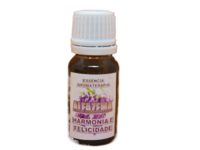 Frasco pequeno de essência de aromaterapia alfazema com tampa branca.