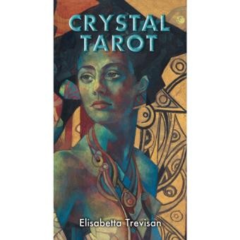 Capa do livro CRYSTAL TAROT com ilustração de mulher em tons azulados e detalhes dourados