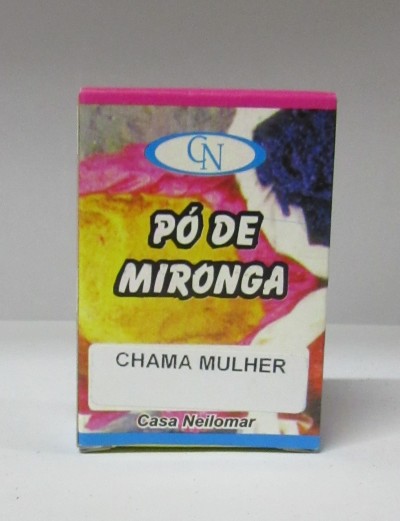 Caixa colorida de Pó de Mironga Cháma Mulher com design floral.