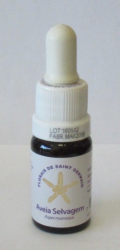 Frasco pequeno escuro com conta-gotas branco e rótulo branco com texto roxo