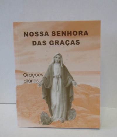 Livro Nossa Senhora das Graças com oração diárias e imagem religiosa na capa