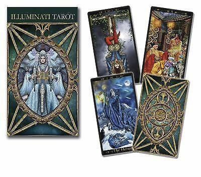 Conjunto de tarot Illuminati com caixa e cartas decoradas