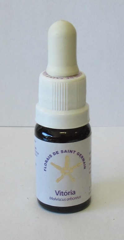 Frasco de vidro com conta-gotas branco e etiqueta branca com texto roxo