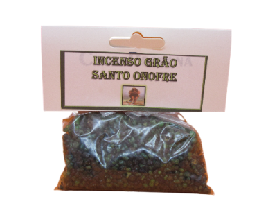 Pacote de incenso grão Santo Onofre com grãos visíveis