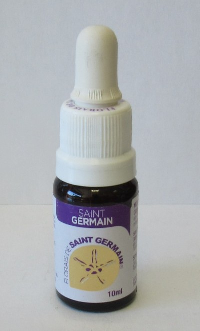 Frasco SAINT GERMAIN 10ml com conta-gotas e rótulo branco e roxo
