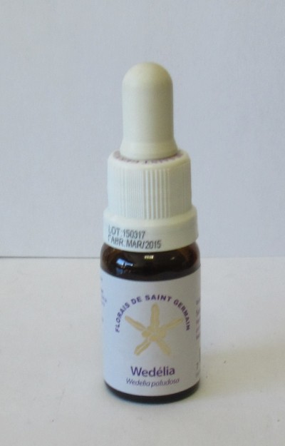 Frasco com conta-gotas para uso medicinal ou cosmético, rótulo branco com texto e símbolo dourado