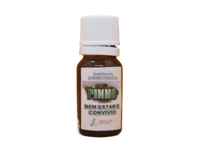 frasco pequeno de essência de aromaterapia de pinho com tampa branca