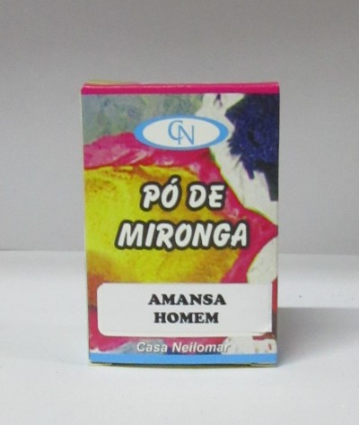 Embalagem de Pó de Mironga Amansa Homem Casa Neilomar colorida