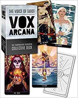Baralho de tarot THE VOICE OF TAROT VOX ARCANA com várias cartas ilustradas coloridas