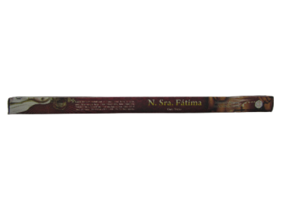Caixa de incenso N. Sra. Fátima com decoração dourada e castanha