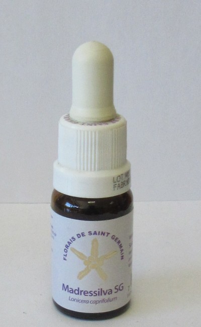 Frasco pequeno com conta-gotas e rótulo branco com texto roxo