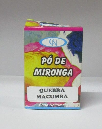 Embalagem colorida de Pó de Mironga Quebra Macumba