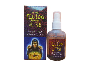 Frasco e caixa de Super Fluido Aromático N. 38 para todo o fétido