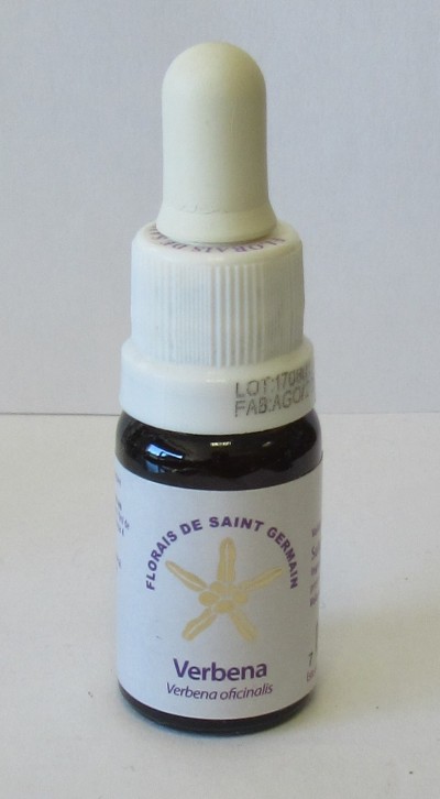 Frasco de florais de Saint Germain Verbena com conta-gotas branco