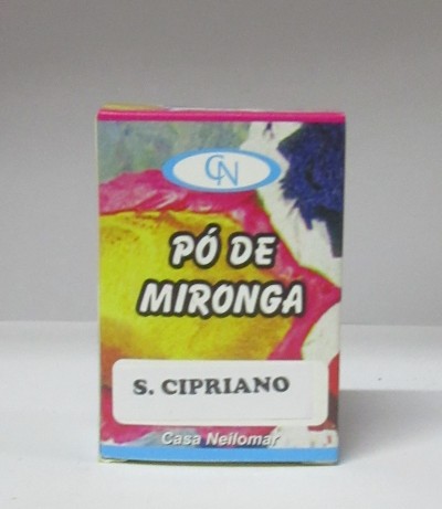 Embalagem colorida de Pó de Mironga marca S. Cipriano