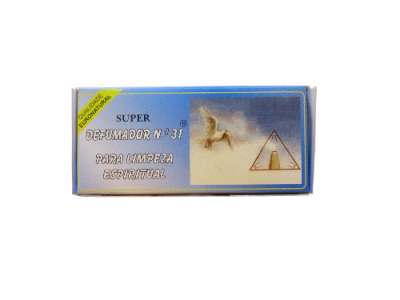 Embalagem de defumador com texto e imagens para limpeza espiritual