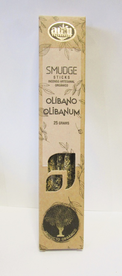 Caixa de incenso artesanal orgânico smudge sticks olíbano com embalagem reciclada e selo de produto orgânico