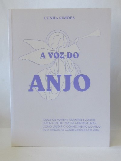 Livro 'A VOZ DO ANJO' de Cunha Simões com ilustração de anjo a tocar trombeta