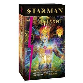 Embalagem de baralho de tarot Starman Tarot com ilustração colorida futurista