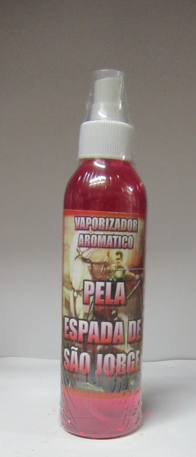 Vaporizador aromático vermelho com rótulo de São Jorge