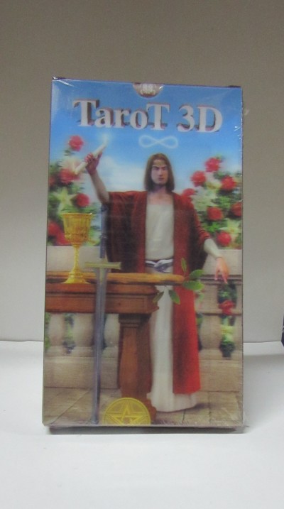 Caixa de cartas de tarot TaroT 3D com figura humana e símbolos esotéricos