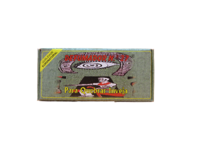 Caixa verde DEFUMADOR N.º 27 Para Quebrar Inveja com selo amarelo