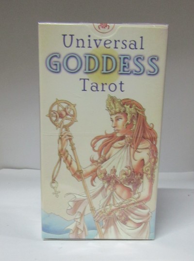 Caixa de baralho Universal GODDESS Tarot com figura feminina e cetro