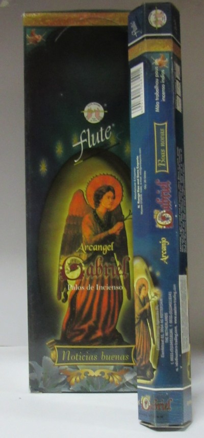 Caixa e embalagem de incenso com imagem do Arcanjo Gabriel