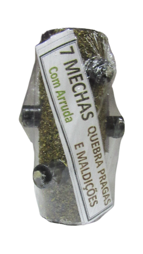 Pacote de 7 mechas com arruda com etiqueta informativa