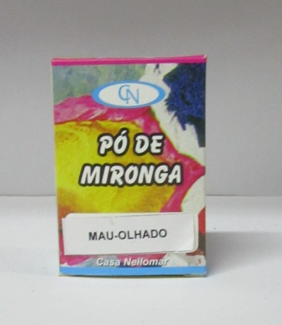 Embalagem colorida de Pó de Mironga Mau-Olhado da Casa Neilomar