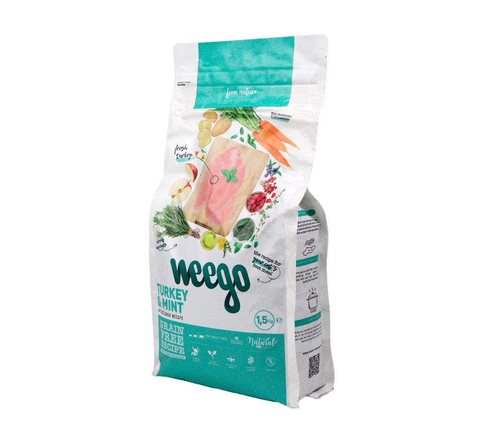 Weego Senior & Esterilizado Adulto No Grain Light Peru & Menta Saco de comida para gatos Weego peru e hortelã 1,5 kg