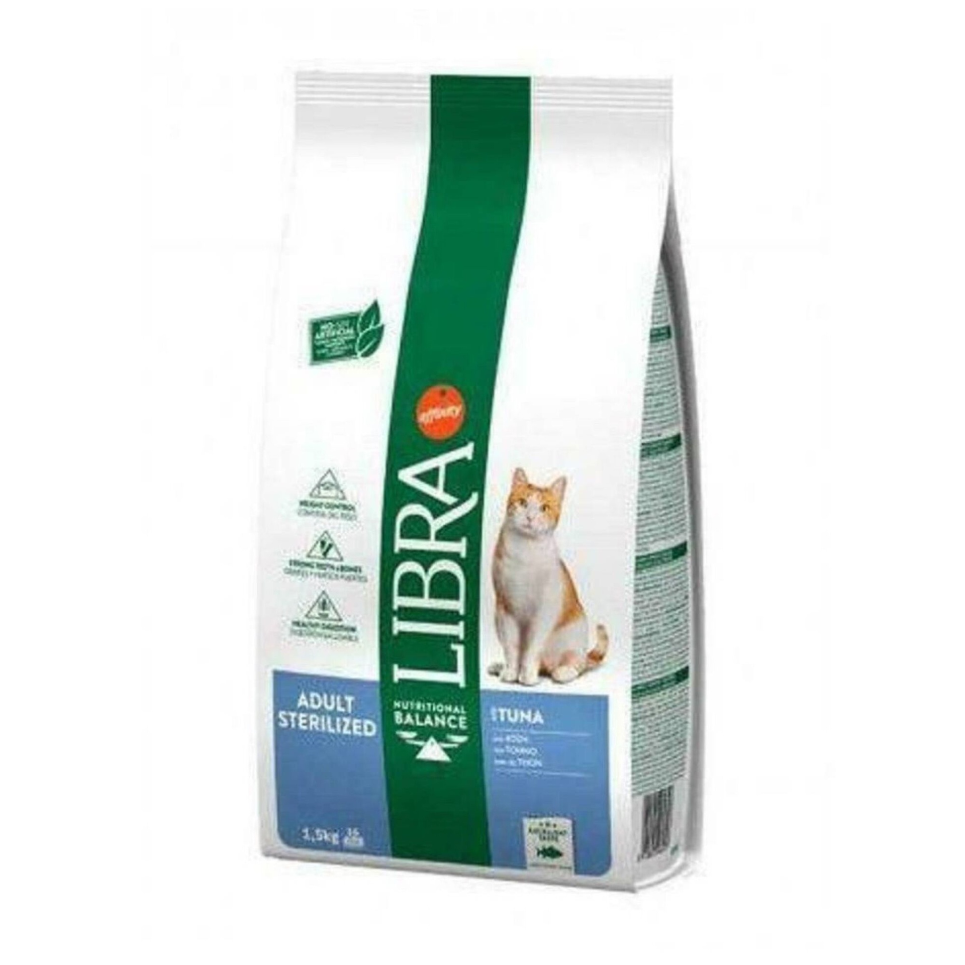 Libra Gato Adulto Esterilizado Atum Embalagem de ração para gatos LIBRA Nutritional Balance adulto sterilized sabor tuna 1,5 kg