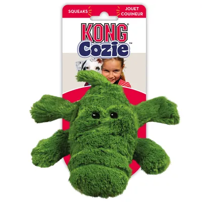 KONG Cozie Ali peluche com som para cães Brinquedo peluche verde KONG Cozie para cães em forma de crocodilo