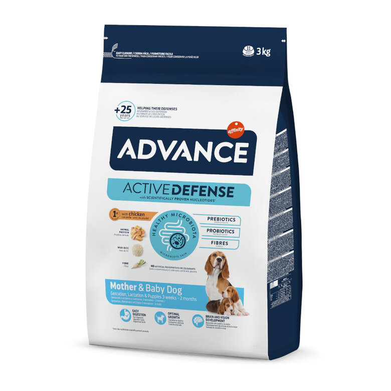 Advance Mother & Baby Dog Saco de ração Advance Active Defense para mãe e filhotes com 3 kg