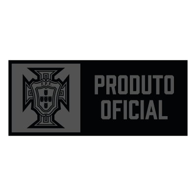 Etiqueta com emblema da FPF e texto Produto Oficial