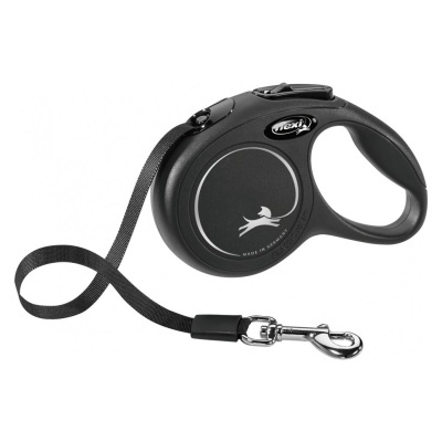 Trela automática preta para cães da marca Flexi