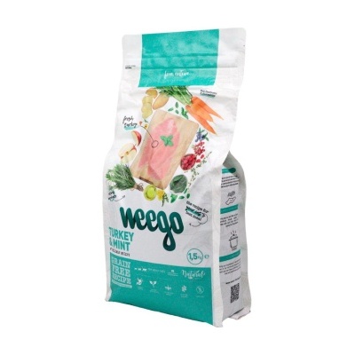 Saco de comida para gatos Weego peru e hortelã 1,5 kg