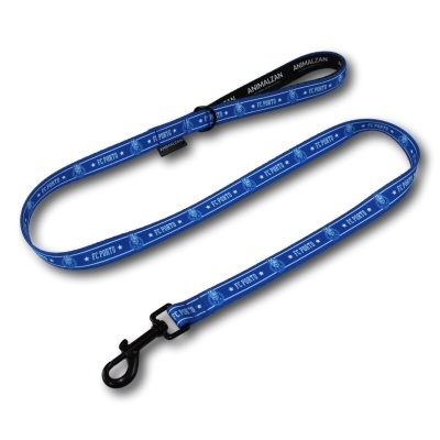 Trela azul para cão com padrão FC PORTO e fecho preto