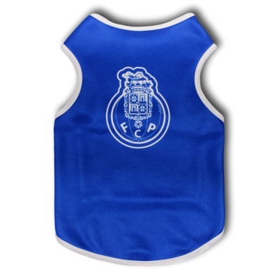Camisola azul com logótipo FCP em branco para animal de estimação.